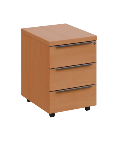 SIKC - 00 kontejner pojízdný, 3-zásuvkový, deska 18 mm, centrální zámek, buk royal